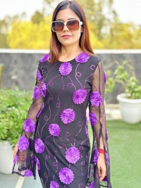 SKU 1178 Beautiful Net Dress With 3D Flowers