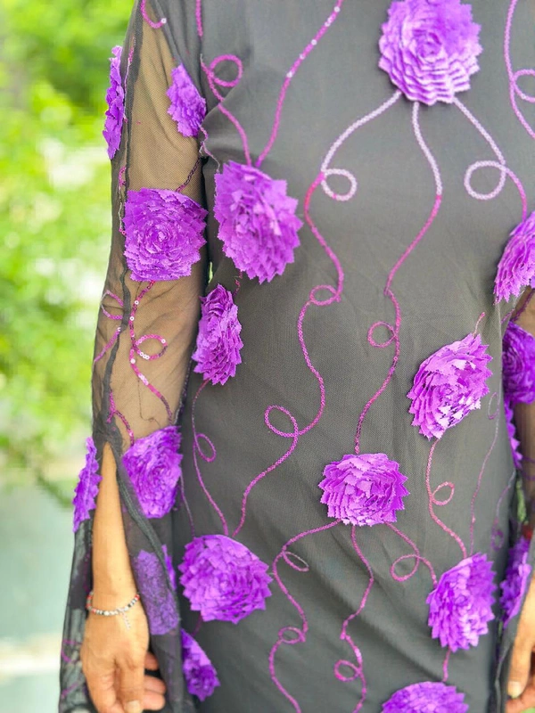 SKU 1178 Beautiful Net Dress With 3D Flowers