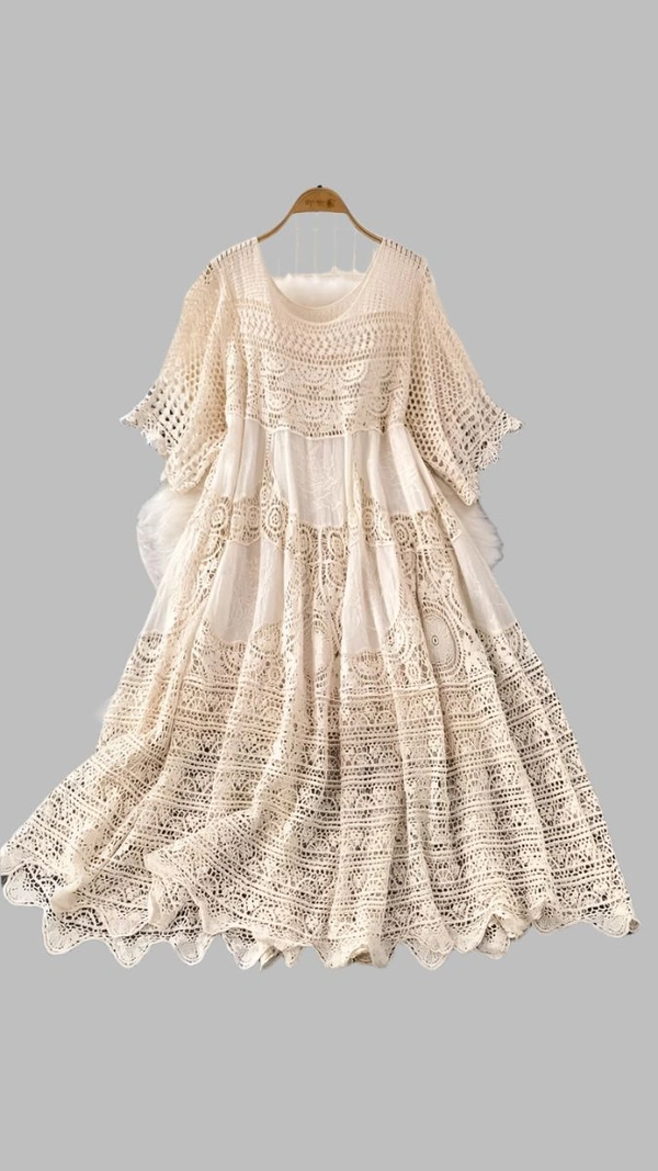 SKU 1787 Boho Breeze Crochet Maxi Dress