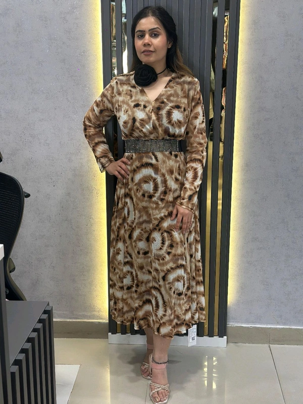 SKU 1667 Elegant Dress With Belt