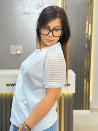 SKU  1898 Elegant Tees With Embroidered Selves