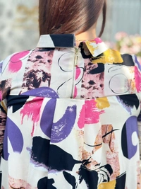 SKU 1128 Geometric Printed Updown Down Top