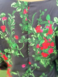 SKU 1190 Reyon Printed Dress With Puff Seleves