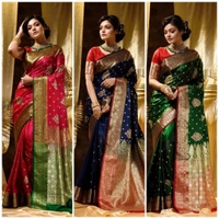 Lichi silk saree - Red, 6.30