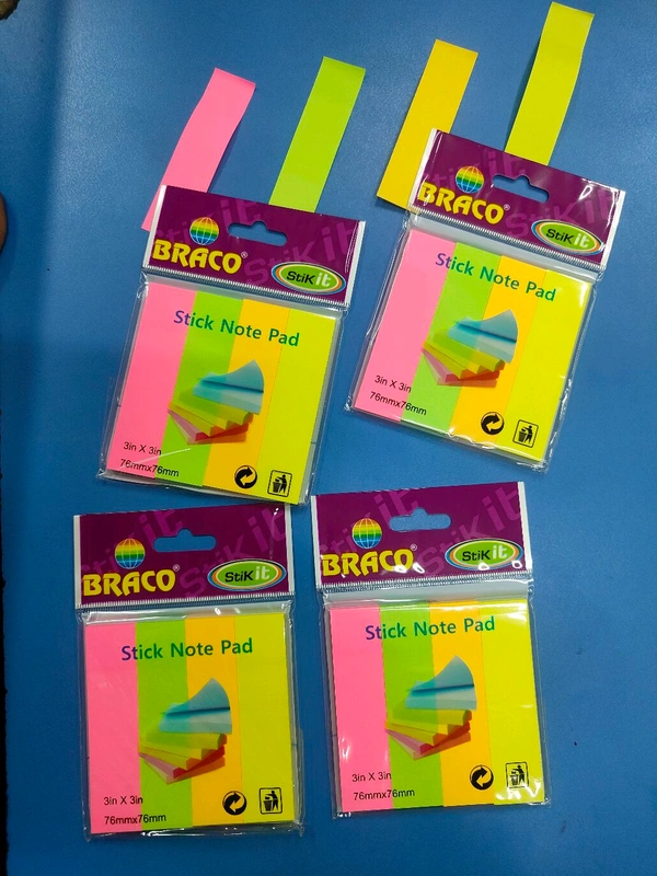Stick Note Pad 3*3 In 76mm*76mm 💥4 No કોમ્બો પેક 