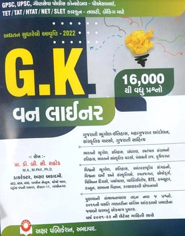 Akshar GK One Liner 2022 (16000 Prashno)