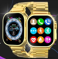 S9 Ultra Max Smartwatch 49MM Size GOLDEN Strep 24K GOLD Ultra - Goldan, Free Size