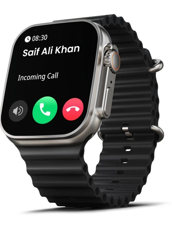 Boult Crown 1.95" Screen, BT Calling, Working Quality Watch (Black Strep) - Black, Free Size