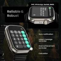 Boult Crown 1.95" Screen, BT Calling, Working Quality Watch (Black Strep) - Black, Free Size
