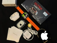 T10 Ultra Big 2.09" Big Screen Wireless ChargingHybrid Smart Watch Smartwatch - Black, Free Size