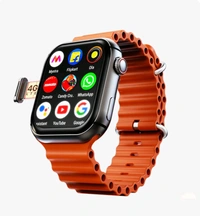 X9 Ultra Pro Smartwatch Android Version With 4G Sim Support  - Black, Free
