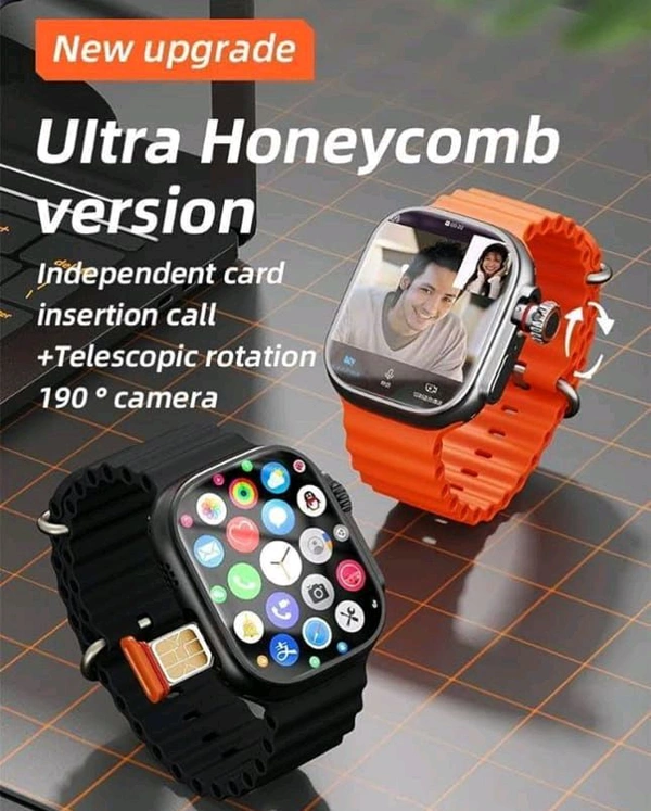 X9 Ultra Pro Smartwatch Android Version With 4G Sim Support  - Black, Free