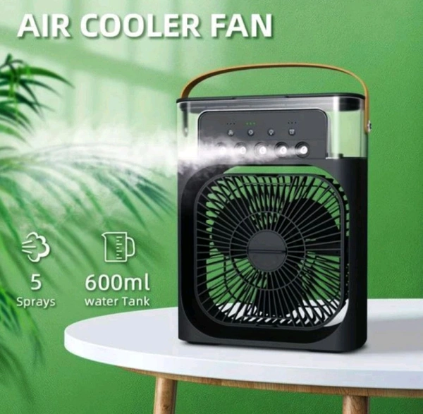 Portable Mini 600ML Water Air Cooler 3 level AdjustSpeed AIRcooler-white USB Air Cooler (White And Black) - Black, Free