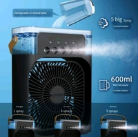 Portable Mini 600ML Water Air Cooler 3 level AdjustSpeed AIRcooler-white USB Air Cooler (White And Black) - Black, Free