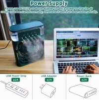 Portable Mini 600ML Water Air Cooler 3 level AdjustSpeed AIRcooler-white USB Air Cooler (White And Black) - Black, Free