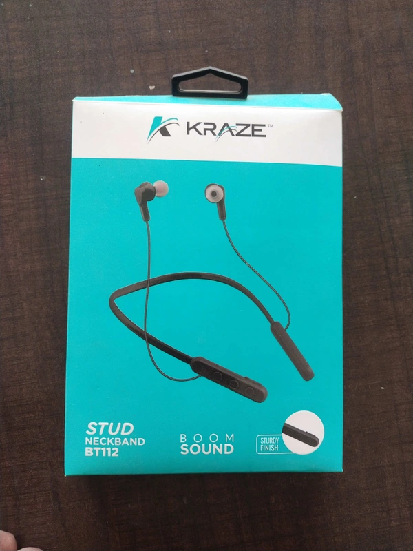 Kraze Bluetooth Stud Neckband BT112 - White, 1