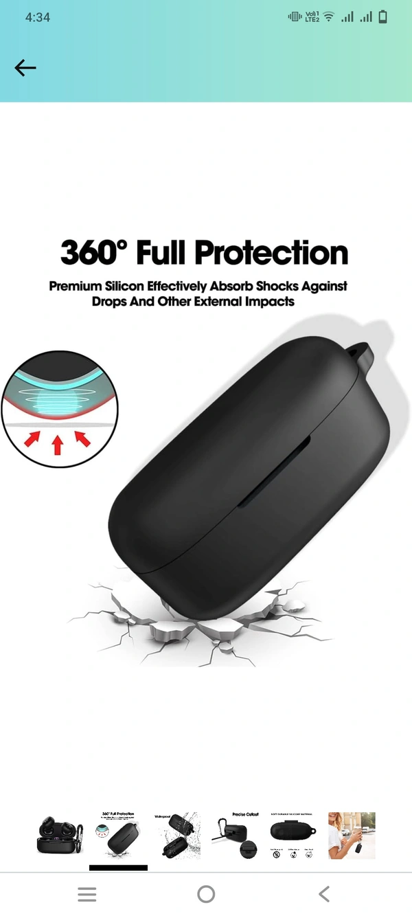 Sounce Silicone Protective Case Cover for Boat Airdopes 121v2 / Boat Airdopes 121, Anti Fall Anti Dust, with Hook Earphone Case – Black (Case Cover Only)Colour: Black - Black, 1