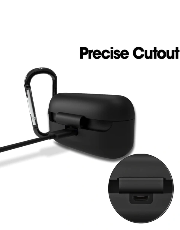 Sounce Silicone Protective Case Cover for Boat Airdopes 121v2 / Boat Airdopes 121, Anti Fall Anti Dust, with Hook Earphone Case – Black (Case Cover Only)Colour: Black - Black, 1