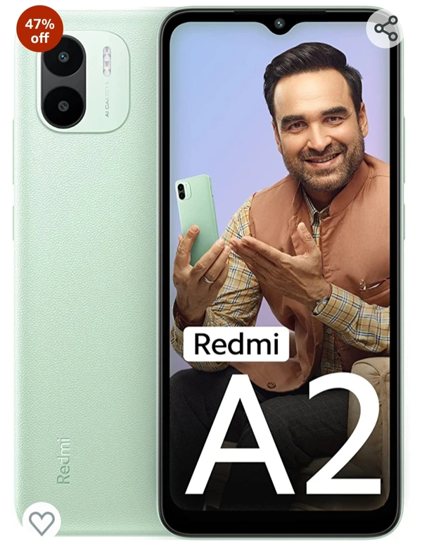 Redmi A2 (Sea Green, 2GB RAM, 64GB Storage) - Mint Green