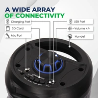 KRISONS Krisons Comet 40W Bluetooth Party Speaker | Dual 4" Woofers, Mic, RGB Lights, USB/SD/FM