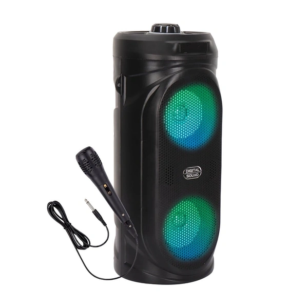KRISONS Krisons Comet 40W Bluetooth Party Speaker | Dual 4" Woofers, Mic, RGB Lights, USB/SD/FM