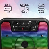 KRISONS Krisons Rainbow 40W Double Woofer Bluetooth Party Speaker with Mic, RGB Lights & TWS