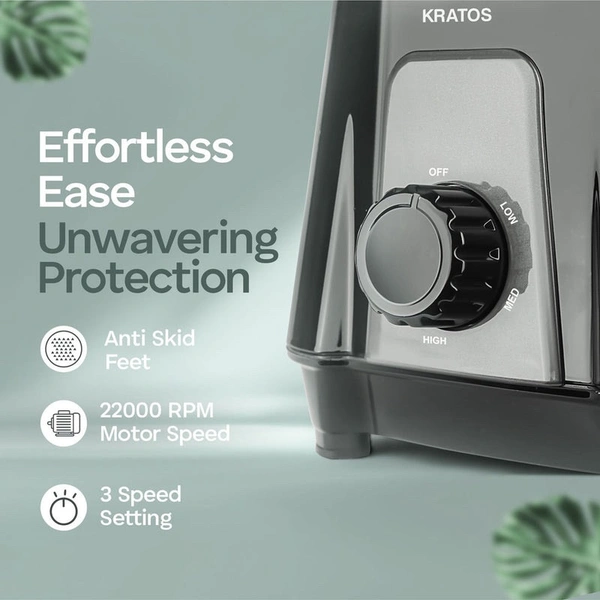 LONGWAY Longway Kratos 1000 Watt Juicer Mixer Grinder With 4 Jars For Grinding, Mixing, Juicing With Powerful Motor | 1 Year Warranty | (Black, 4 Jars)