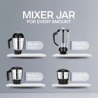 LONGWAY Longway Kratos 1000 Watt Juicer Mixer Grinder With 4 Jars For Grinding, Mixing, Juicing With Powerful Motor | 1 Year Warranty | (Black, 4 Jars)