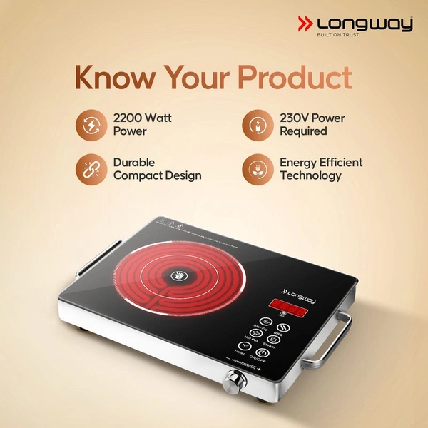 LONGWAY Longway Ace IC 2000 W Induction Cooktop (Black, Push Button)