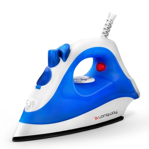 LONGWAY Longway Steamy Light Weight Non Stick Steam Iron, Powerful Steam Output Up To 18 G/Min (1400 Watt, Blue)