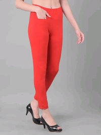 Comfort Lady KURTI PANTS | Comfort Lady Women's Cotton Blend Regular Fit for Casual,Formal and Daily Use Kurti Pants with Front Mobile Pocket  - FREE, Red