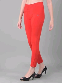 Comfort Lady KURTI PANTS | Comfort Lady Women's Cotton Blend Regular Fit for Casual,Formal and Daily Use Kurti Pants with Front Mobile Pocket  - FREE, Red