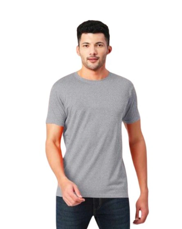 Mens Round Neck Plain M.Grey Tshirt  - S