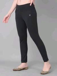 Comfort Lady KURTI PANTS | Comfort Lady Women's Cotton Blend Regular Fit for Casual,Formal and Daily Use Kurti Pants with Front Mobile Pocket  - FREE, Black