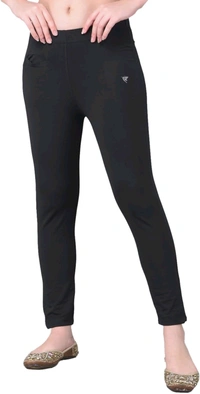Comfort Lady KURTI PANTS | Comfort Lady Women's Cotton Blend Regular Fit for Casual,Formal and Daily Use Kurti Pants with Front Mobile Pocket  - FREE, Black