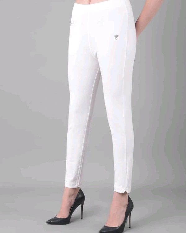 Comfort Lady KURTI PANTS | Comfort Lady Women's Cotton Blend Regular Fit for Casual,Formal and Daily Use Kurti Pants with Front Mobile Pocket  - FREE, White