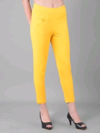 Comfort Lady KURTI PANTS | Comfort Lady Women's Cotton Blend Regular Fit for Casual,Formal and Daily Use Kurti Pants with Front Mobile Pocket  - FREE, lemon yellow