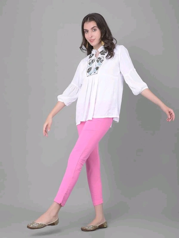 Comfort Lady KURTI PANTS | Comfort Lady Women's Cotton Blend Regular Fit for Casual,Formal and Daily Use Kurti Pants with Front Mobile Pocket  - FREE, BabyPink