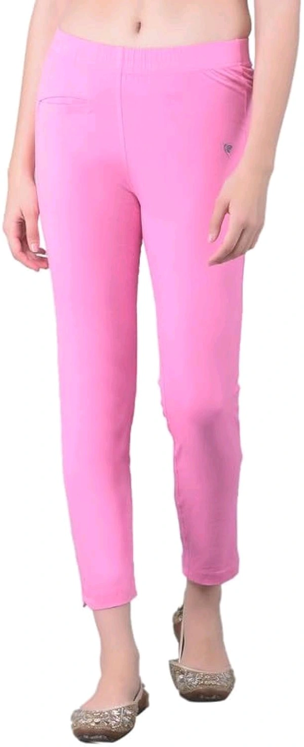 Comfort Lady KURTI PANTS | Comfort Lady Women's Cotton Blend Regular Fit for Casual,Formal and Daily Use Kurti Pants with Front Mobile Pocket  - FREE, BabyPink