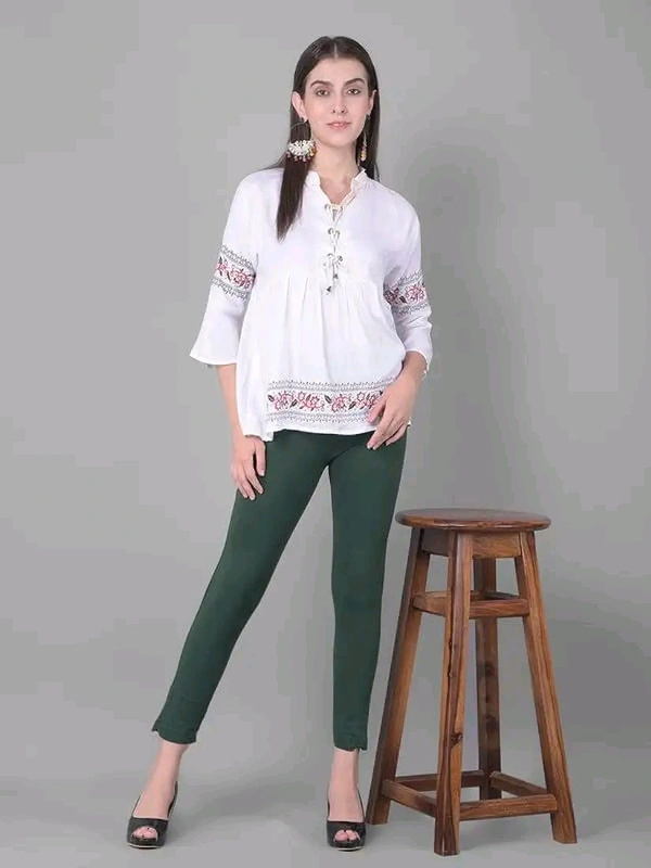 Comfort Lady KURTI PANTS | Comfort Lady Women's Cotton Blend Regular Fit for Casual,Formal and Daily Use Kurti Pants with Front Mobile Pocket  - FREE, Green
