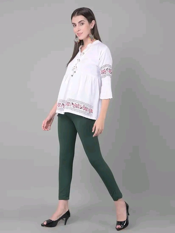 Comfort Lady KURTI PANTS | Comfort Lady Women's Cotton Blend Regular Fit for Casual,Formal and Daily Use Kurti Pants with Front Mobile Pocket  - FREE, Green