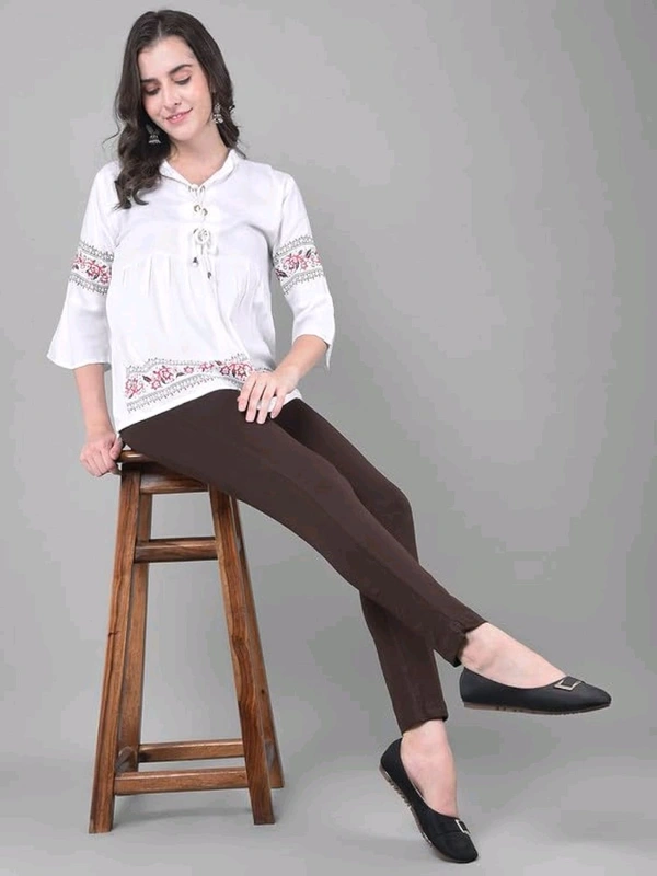 Comfort Lady KURTI PANTS | Comfort Lady Women's Cotton Blend Regular Fit for Casual,Formal and Daily Use Kurti Pants with Front Mobile Pocket  - FREE, Coffee
