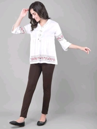 Comfort Lady KURTI PANTS | Comfort Lady Women's Cotton Blend Regular Fit for Casual,Formal and Daily Use Kurti Pants with Front Mobile Pocket  - FREE, Coffee