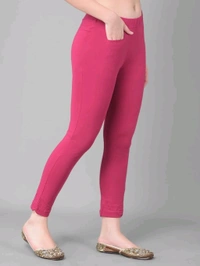 Comfort Lady KURTI PANTS | Comfort Lady Women's Cotton Blend Regular Fit for Casual,Formal and Daily Use Kurti Pants with Front Mobile Pocket  - FREE, Dark Rani