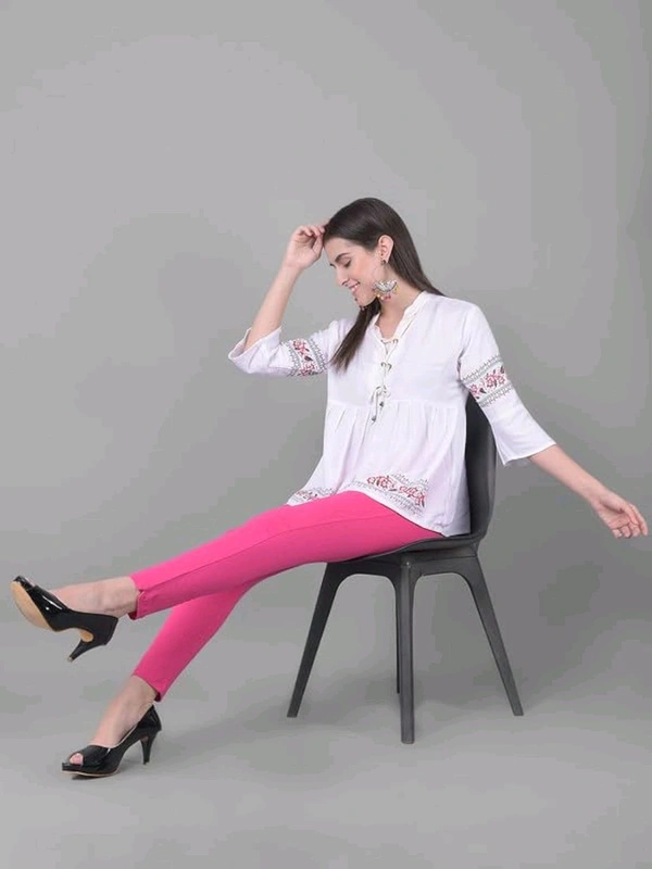 Comfort Lady KURTI PANTS | Comfort Lady Women's Cotton Blend Regular Fit for Casual,Formal and Daily Use Kurti Pants with Front Mobile Pocket  - FREE, LightRani
