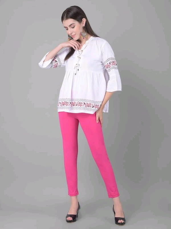 Comfort Lady KURTI PANTS | Comfort Lady Women's Cotton Blend Regular Fit for Casual,Formal and Daily Use Kurti Pants with Front Mobile Pocket  - FREE, LightRani