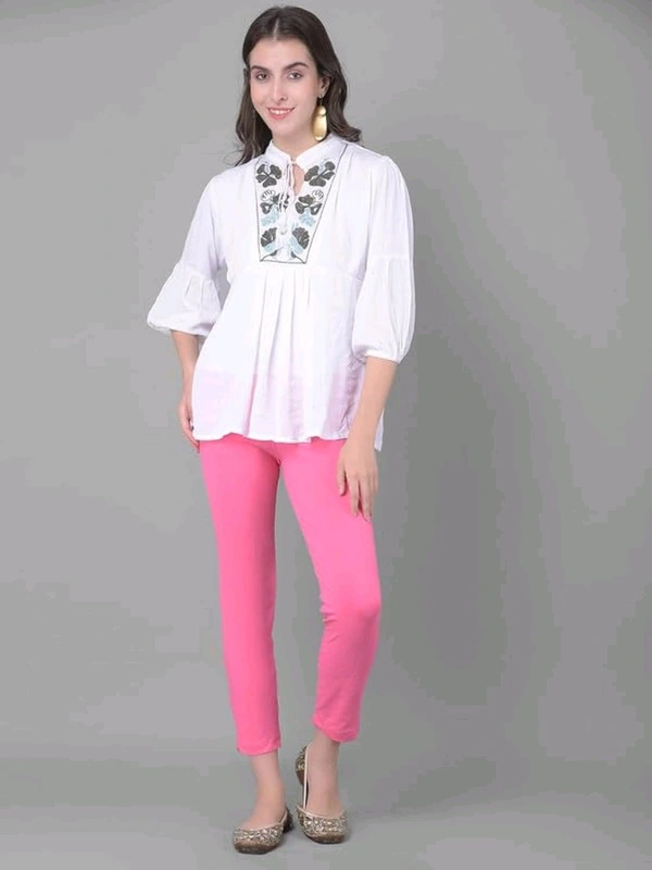 Comfort Lady KURTI PANTS | Comfort Lady Women's Cotton Blend Regular Fit for Casual,Formal and Daily Use Kurti Pants with Front Mobile Pocket  - FREE, Dark Babypink