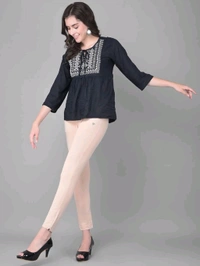 Comfort Lady KURTI PANTS | Comfort Lady Women's Cotton Blend Regular Fit for Casual,Formal and Daily Use Kurti Pants with Front Mobile Pocket  - FREE, Light Skin