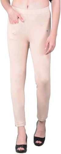 Comfort Lady KURTI PANTS | Comfort Lady Women's Cotton Blend Regular Fit for Casual,Formal and Daily Use Kurti Pants with Front Mobile Pocket  - FREE, Light Skin