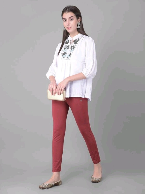 Comfort Lady KURTI PANTS | Comfort Lady Women's Cotton Blend Regular Fit for Casual,Formal and Daily Use Kurti Pants with Front Mobile Pocket  - FREE, MAROON